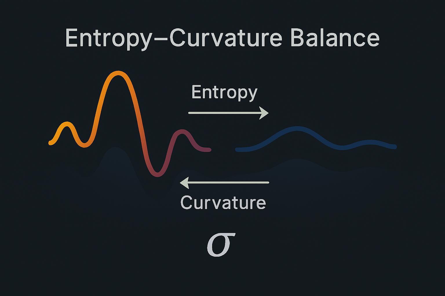 Concept illustration of entropy and curvature dynamics